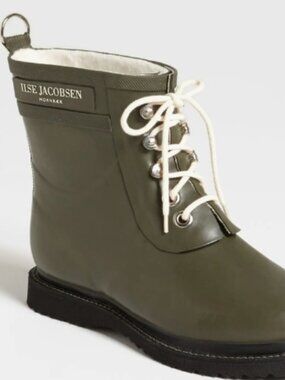 Ilse Jacobsen Lace Up Rubber Boot
